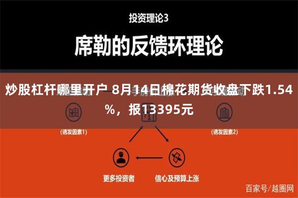 炒股杠杆哪里开户 8月14日棉花期货收盘下跌1.54%，报13395元