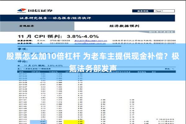 股票怎么加10倍杠杆 为老车主提供现金补偿？极氪法务部发声