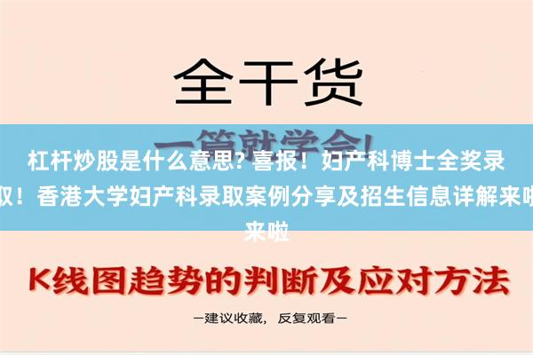 杠杆炒股是什么意思? 喜报！妇产科博士全奖录取！香港大学妇产科录取案例分享及招生信息详解来啦