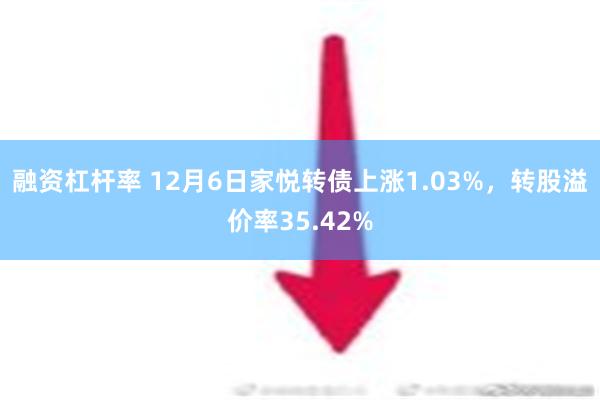 融资杠杆率 12月6日家悦转债上涨1.03%，转股溢价率35.42%